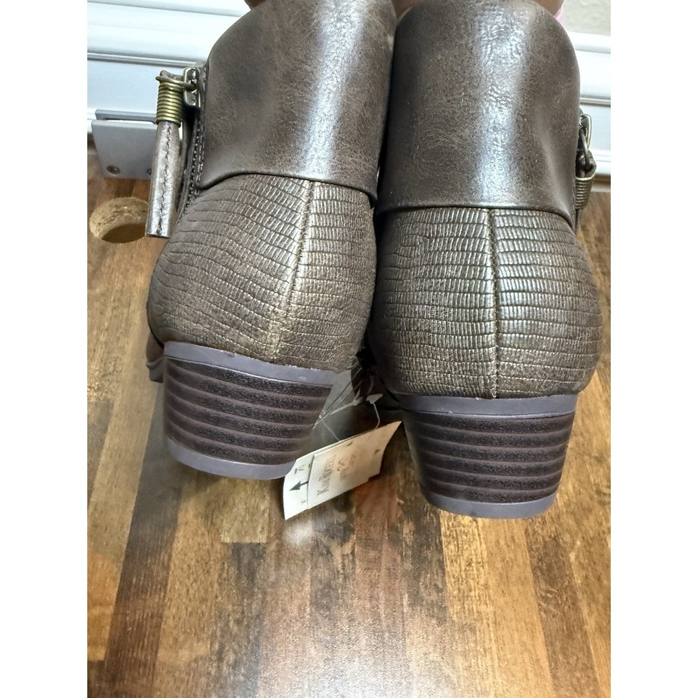Kim Rogers Rusty Booties Shoes Womens Size 9 1/2 M Brown Vegan Leather - Picture 4 of 7